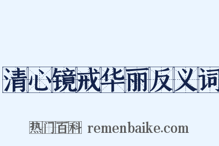 清心镜戒华丽反义词是什么意思的图片